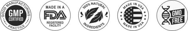 Gelatide official formula, made in USA, 100% natural, gmo-free, and cgmp-certified logos.